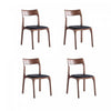 Moderno Modern Wood Vegan Leather Dining Chair in Black - Set of 4 | Chaise de salle a manger Moderne en bois et cuir vegetalien noir - Lot de 4