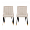 Eda Modern Wood Upholstered Dining Chair in Cream - Set of 2 | Chaise de salle a manger moderne en bois Eda avec revetement creme - Lot de 2