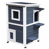 Pawhut 2 Story Outdoor Cat House, Outdoor Cat Enclosure Wooden Cat Shelter With Windows, Platforms, |Pawhut Histoire Maison Pour Chats Exterieure, Enceinte Pour Chats Exterieure Abri Pour Chats En Bois
