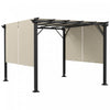 Outsunny 10' X 10' Retractable Pergola Canopy For Backyard, Garden, Beige|Outsunny Auvent De Pergola Retractable 10' X 10' Pour Jardin, Beige