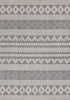 Jackson Grey White Patterned Rows Rug, 6'7" x 9'6" Outdoor Area Rug | Tapis Jackson gris blanc a motifs en rangees, 6'7" x 9'6"