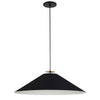 Dainolite Prudence 1 Light Pendant Aged Brass Finish Matte Black Shade Lamp|Luminaire suspendu Prudence de Dainolite avec abat-jour noir mat, fini laiton vieilli et 1 ampoule