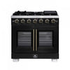 Forno Capriasca 36" Black Gas Range 5.36 cu.ft -FFSGS6460-36BLK | Cuisiniere a gaz noire Capriasca 36 pouces, 5,36 pi³ – FFSGS6460-36BLK