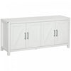 HOMCOM Farmhouse Kitchen Sideboard TV Cabinet Stand for TVs up to 65" White