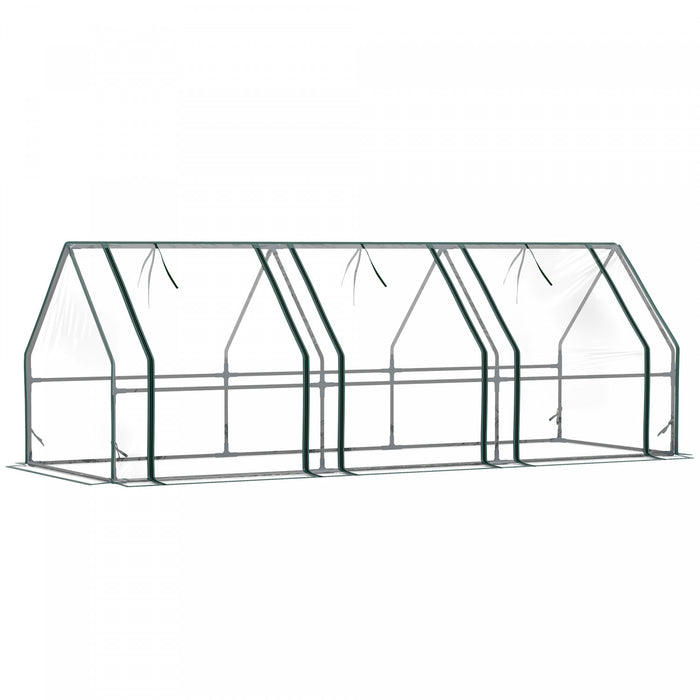 Outsunny 9' X 3' X 3' Portable Tunnel Greenhouse With Zipper Doors Clear