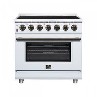 Forno Massimo 36 Inch Freestanding Electric Range, 5 radiant burners, 5.36 cu.ft., White - FFSEL6020-36WHT 