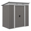 Outsunny 6' X 4' Metal Outdoor Storage Shed W/ Sliding Doors Light Grey|Outsunny Abri De Jardin Avec Portes Coulissantes Et Bouche D'aeration, Gris