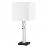 Dainolite Fernanda 1 Light Table Lamp Matte Black White Shade|Lampe de table Fernanda de Dainolite avec abat-jour blanc, fini noir mat et 1 ampoule