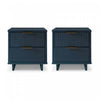 Granville Modern 18" Nightstand in Midnight Blue (2-Drawer) - Set of 2 | Table de nuit Granville Moderne 18" en bleu minuit (2 tiroirs) - Lot de 2