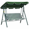 Outsunny 3-seat Patio Swing Chair With Adjustable Canopy Green And White|Outsunny Balancoire De Patio A 3 Places Avec Auvent Reglable, Vert Et Blanc