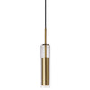 Dainolite Luna LED Pendant 6w Aged Brass Finish Clear Glass Lamp|Luminaire suspendu Luna de Dainolite en verre transparent, avec fini laiton vieilli et ampoule à DEL de 6 W