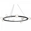 Dainolite Pearlene 12 Light Chandelier Matte Black Clear Glass Lamp|Lustre Pearlene de Dainolite en verre transparent, avec fini noir mat et 12 ampoules