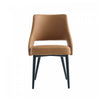 Tremont Modern Metal Vegan Leather Dining Chair in Saddle | Chaise de salle a manger moderne Tremont en metal et cuir vegetalien, coloris Saddle