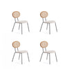 Jardin Industry Chic Cane Back Upholstered Dining Chair in Oatmeal and Natural - Set of 4 | Chaise de salle a manger Jardin Industry Chic avec dossier en cannage et assise rembourree, coloris flocon d’avoine et naturel – Lot de 4