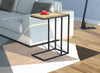 19” C-Shaped Reclaimed Wood End Table With Metal Frame | Table de bout en forme de C de 19 po en bois recyclé avec armature en métal