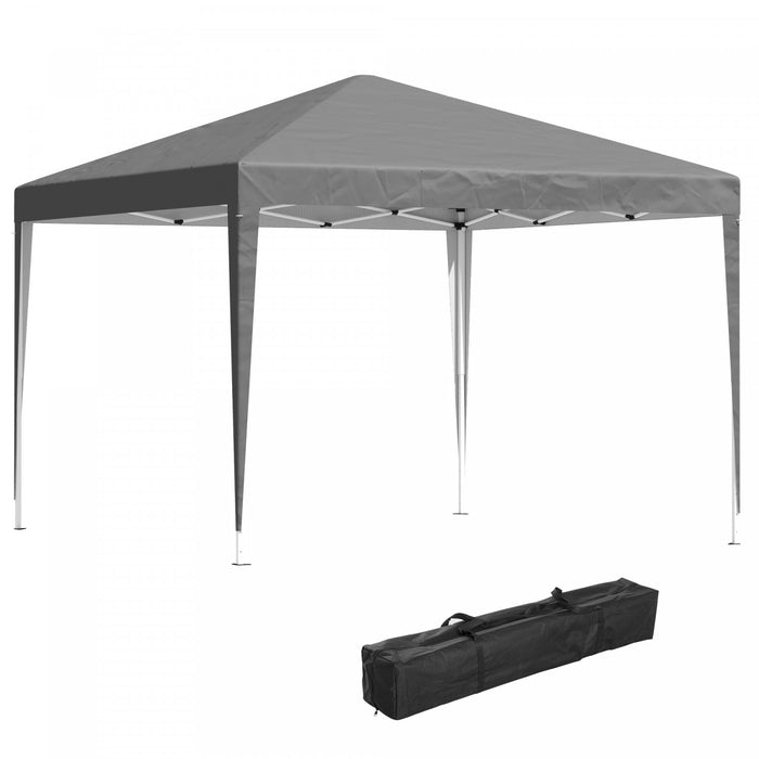 Outsunny 10 X 10ft Folding Pop Up Tent Canopy Outdoor Gazebo, Grey