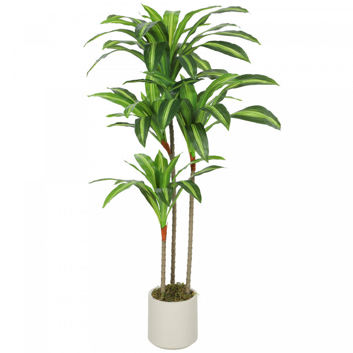 HOMCOM 4FT Artificial Dracaena Tree, Lifelike Fake Plant for Home Decor