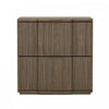 Clive Mid-Century Modern 22" Nightstand in Walnut and Gold (2-Drawer) | Table de nuit Clive style milieu du siecle 56 cm en noyer et or (2 tiroirs)