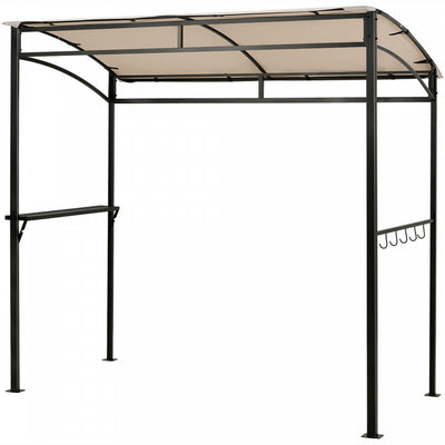 7'x4.5' Grill Gazebo Outdoor Patio Garden Bbq Canopy Shelter Storage Hook Beige