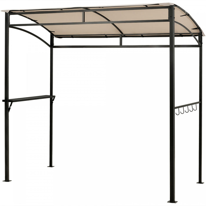 7'x4.5' Grill Gazebo Outdoor Patio Garden Bbq Canopy Shelter Storage Hook Beige