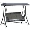 Outsunny 3 Person Outdoor Porch Swing Chair W/ Adjustable Canopy, Grey|Outsunny Balancelle De Jardin 3 Personnes Avec Dossier Haut, Poches Laterales Et Pare-soleil Reglabl