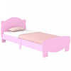 Qaba Twin Bed Frame, Platform Bed with Bear Shaped Headboard & Footboard, Slats Support, No Box Spring Needed, Mattress Not Included, for Boys, Girls, Pink