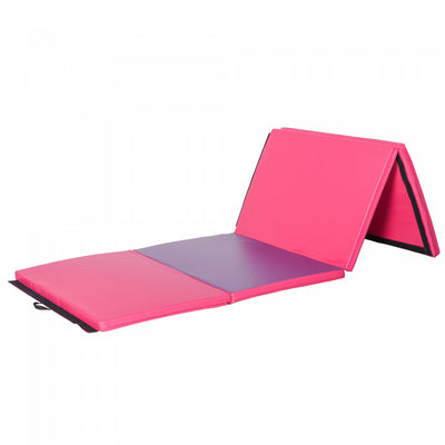 Soozier 4'x10'x2'' Folding Gymnastics Tumbling Mat, Exercise Mat With Carrying Handles For Yoga, Mma|Soozier B1-0065new Tapis D'exercice De Gymnastique Panneau Pliant Yoga Fitness Equipement D'aerobic