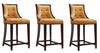 Fifth Avenue Traditional Wood Upholstered Counter Stool in Camel - Set of 3 | Tabouret de comptoir traditionnel en bois avec assise rembourree Camel Fifth Avenue - Lot de 3
