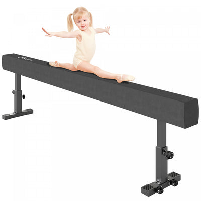 Soozier Adjustable Balance Beam Gymnastics Beam with Wheels for 6+ Years