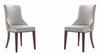 Manhattan Comfort Set of 2 Shubert Modern Faux Leather & Velvet Dining Chairs - Light Grey|Ensemble 2 chaises de salle à manger modernes Shubert de Manhattan Comfort en similicuir et velours - gris clair