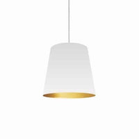 Dainolite Oversized Drum 1 Light Pendant Medium White/Gold Shade Lamp