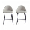 Gracie Modern Metal Upholstered Counter Stool in Stone Gray and Black - Set of 2 | Tabouret de comptoir moderne en metal et tissu Gracie, gris pierre et noir - Lot de 2