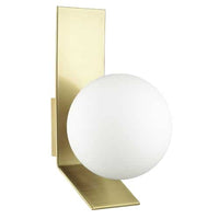 Dainolite Valemont 1 Light Wall Sconce Large Aged Brass Opal White Glass Lamp