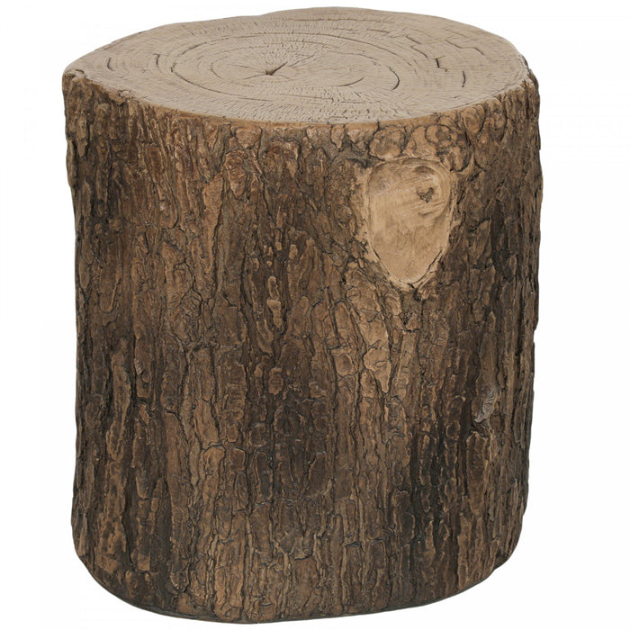 Outsunny 15\" Tree Stump Decorative Garden Stool Side Table Plant Stand