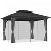 Outsunny 10' X 12' Hardtop Gazebo Outdoor Aluminum Gazebo, Light Grey
