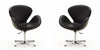 Raspberry Modern Upholstered Swivel Lounge Chair in Black - Set of 2 Accent Chair | Fauteuil lounge pivotant moderne Raspberry en tissu noir - Lot de 2