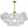 Dainolite Miles 8 Light Chandelier Aged Brass Frosted White Glass Lamp|Lustre Miles de Dainolite en verre blanc givré, avec fini laiton vieilli et 8 ampoules