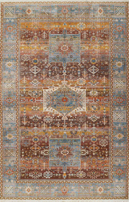 Dulce Traditional 5'0\" x Area Rug in Multi Indoor Area Rug
