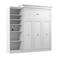 Bestar Versatile Queen Murphy Bed with Closet Organizer (92 W) - White