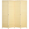 Homcom 6 Ft 4 Panel Room Divider Screens With Hand Woven Bamboo|Homcom Ecrans De Separation De Piece 6' 4 Anneaux Avec Bambou Tisse