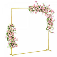 Outsunny Wedding Arch Backdrop Stand, 6.6 FT Square Wedding Arch, Gold