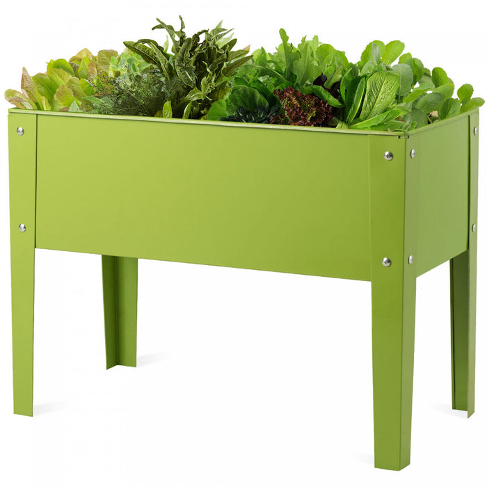 Costway 24\" X11\" Outdoor Elevated Garden Plant Stand Raised Tall Flower Bed Box