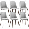 HOMCOM Dining Chairs Set of 6, Accent Chair with Velvet-touch Upholstery, Grey