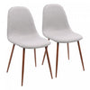 LumiSource Pebble Grey Fabric Mid-Century Modern Dining Accent Chair - Set of 2|Chaise d’appoint de salle à manger moderne du milieu du 20e siècle Pebble en tissu gris - ensemble de 2