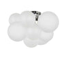 Dainolite Miles 3 Light Flush Mount Polished Chrome Frosted White Glass Lamp|Plafonnier affleuré Miles de Dainolite en verre blanc givré, avec fini chromé poli et 3 ampoules