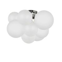 Dainolite Miles 3 Light Flush Mount Polished Chrome Frosted White Glass Lamp