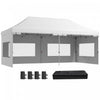 Outsunny 20' X 10' Pop-up Canopy Instant Tent Shelter W/ Roller Bag, White|Outsunny Abri De Tente Instantane 20' X 10' Auvent Escamotable, Blanc