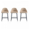 Gracie Modern Metal Upholstered Counter Stool in Tan and Black - Set of 3 | Tabouret de comptoir moderne en metal et tissu Gracie, couleur beige et noir - Lot de 3