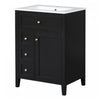 Scott 24" Bathroom Vanity with Ceramic Sink and Rubberwood Legs, Black | Scott Meuble-lavabo de 24" avec vasque en ceramique et pieds en bois caoutchouc, Noir
