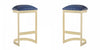 Aura Modern Metal Upholstered Barstool in Blue - Set of 2 Bar Stool | Tabouret de bar moderne en metal et tissu Aura bleu - Lot de 2